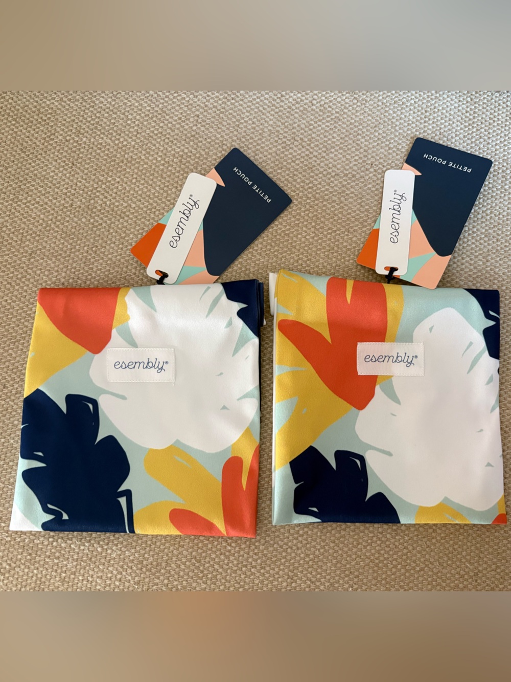 Esembly Petite Pouch Monstera Print Bundle of 2 NWT